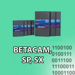 Numérisation de cassettes BETACAM, BETACAM SP et BETACAM SX, petits et grands formats de cassettes